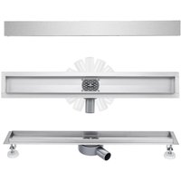 Biubiubath - Duschrinne 70 cm Befliesbar 360 Grad Sehr Flach Edelstahl Bodenablauf Siphon mit Geruchsstop Größen 30cm -100 cm Ablaufrinne für von BIUBIUBATH