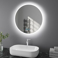Finmrys - 50cm Runder Badspiegel led Touch mit Beleuchtung 3 Lichtfarbe Beschlagfrei Wandspiegel Bad von FINMRYS