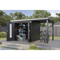 Wolff Finnhaus Metall-Gerätehaus Elvar 3924 Anthrazit Gerätehaus aus Metall in Anthrazitgrau, Geräteschrank mit 0,55 mm Wandstärke inklusive Terrasse Wolff Finnhaus Metall-Gerätehaus Elvar 3924 Anthrazit Gerätehaus aus Metall in Anthrazitgrau, Geräteschrank mit 0,55 mm Wandstärke inklusive Terrasse von FINNHAUS WOLFF