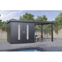 Wolff Finnhaus Metall-Gerätehaus Elvar 4824 Anthrazit Gerätehaus aus Metall in Anthrazitgrau, Geräteschrank inklusive Terrasse inklusive Schleppdach Wolff Finnhaus Metall-Gerätehaus Elvar 4824 Anthrazit Gerätehaus aus Metall in Anthrazitgrau, Geräteschrank inklusive Terrasse inklusive Schleppdach von FINNHAUS WOLFF