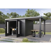 Wolff Finnhaus Metall-Gerätehaus Elvar 5424 Anthrazit Gerätehaus aus Metall in Anthrazitgrau, Geräteschrank inklusive Terrasse inklusive Schleppdach Wolff Finnhaus Metall-Gerätehaus Elvar 5424 Anthrazit Gerätehaus aus Metall in Anthrazitgrau, Geräteschrank inklusive Terrasse inklusive Schleppdach von FINNHAUS WOLFF