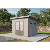 Finnhaus Wolff - wpc Gerätehaus Terra 3024 28 Anthrazit/Hellgrau Gerätehaus aus Holz/Kunststoff, Geräteschrank mit 28 mm Wandstärke Gartenhaus von FINNHAUS WOLFF