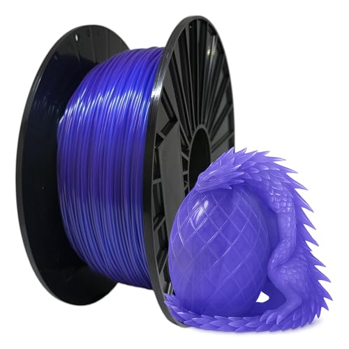 Finnotech F3D Premium TPU Filament 1.75 mm, Flexibles 3D-Drucker Filament, Maßgenauigkeit +/- 0.03mm, 1 kg Spule, Exzellente Haftung, Für exakte 3D Drucke, Violett Transparent von FINNOTECH