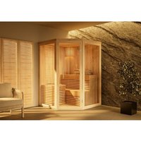 Innensauna Ylva Innensauna 1 Sitzbänke aus Holz, Saunakabine mit 68 mm Wandstärke, Dampfsauna mit Montagematerial - Finntherm von FINNTHERM