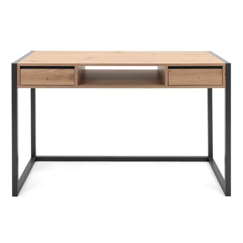 FINORI Schreibtisch Denver in Artisan Eiche und Anthrazit Industrial Look Laptoptisch für Homeoffice und Büro 120 x 60 cm von FINORI