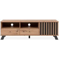 Finori - Lowboard medan tv Hifi Kommode Artisan Eiche / Anthrazit Lamellen 138 x 44 x 4... von FINORI