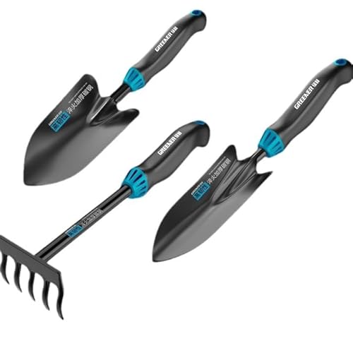 Comfort Gartenwerkzeug 3 Set: Ideales Set für Blumenbeet und Balkon Bestehend aus Blumenkelle,Pflanzkelle und Blumenrechen (202404013) von FINPAN