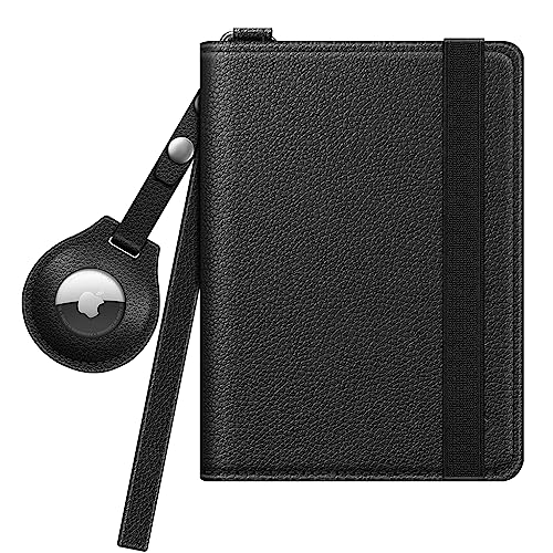 FINTIE Reisepasshülle mit Airtag Halter, Slim Reisepass Hülle RFID-Schutz Schutzhülle Passport Cover für Reisedokumente Impfpass Herren Damen, Schwarz FINTIE Reisepasshülle mit Airtag Halter, Slim Reisepass Hülle RFID-Schutz Schutzhülle Passport Cover für Reisedokumente Impfpass Herren Damen, Schwarz von FINTIE