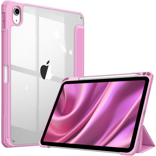 Fintie Hybrid Hülle für iPad (A16) 11 Generation 11 Zoll 2025, iPad 10 Generation 10.9 Zoll 2022 mit Stifthalter - Stoßfeste Schutzhülle mit transparenter Hartschale auf der Rückseite, Lilac Rosa von FINTIE