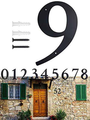 Moderne Extra Große Hausnummer Feinstruktur Pulverbeschichtet Höhe 28 cm DIY-Adressennummern für Haus, Tor, Gebäude (9) von FINYSHIKK