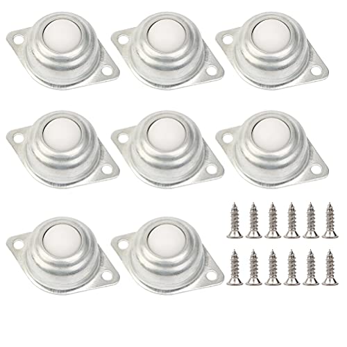 8Stück Kugellager Transfer,16mm Kugelrollen Möbelrollen Nylon Möbelrollen Transfer Bearing Möbelrollen Flach Ball Roller 2 Löcher,Transfer Einheiten mit 16 Schrauben für Möbel Schiebe Förderrolle von FINZOO