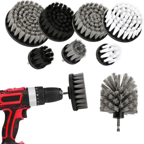 Akkuschrauber 8 Stück Bürstenaufsatz Bohrmaschine Set,Power Spin Scrubber Brush Set,Reinigungsbürste Bohrmaschine Set für Badezimmern, Duschen, Fliesen(Maschine Nicht enthalten) von FINZOO