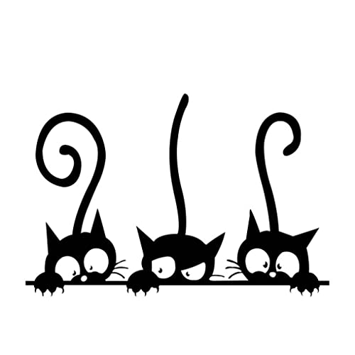 FIOERDTUIE Drei schwarze Katzen Wandaufkleber Exquisite Persönlichkeit Selbstklebende Aufkleber von FIOERDTUIE
