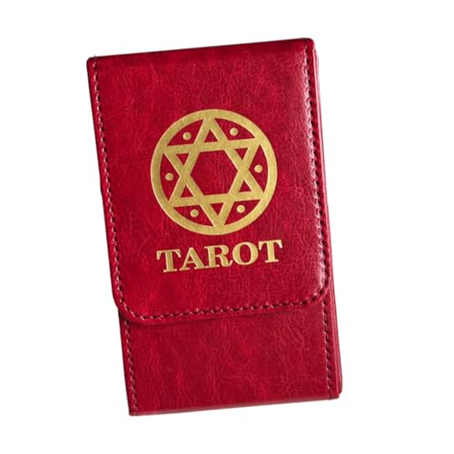 FIOERDTUIE Hochleistungs PU Leder Tarot Kartenbox, tragbar und wasserdicht, Tarot Karten Aufbewahrungskoffer, Tarot Karten Aufbewahrungsbox, Rot von FIOERDTUIE