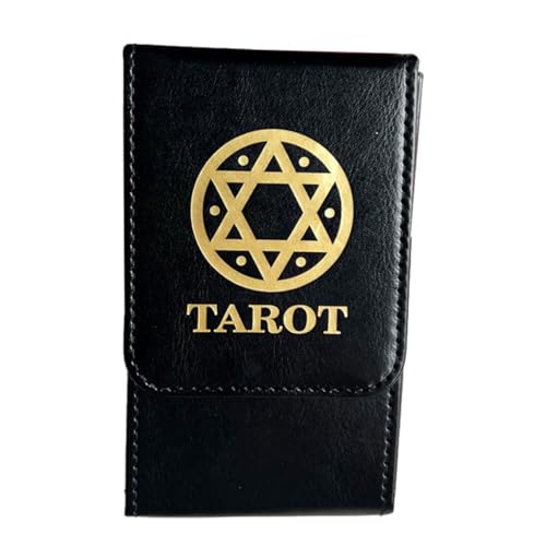 FIOERDTUIE Hochleistungs PU Leder Tarot Kartenbox, tragbar und wasserdicht, Tarot Karten Aufbewahrungskoffer, Tarot Karten Aufbewahrungsbox, Schwarz von FIOERDTUIE