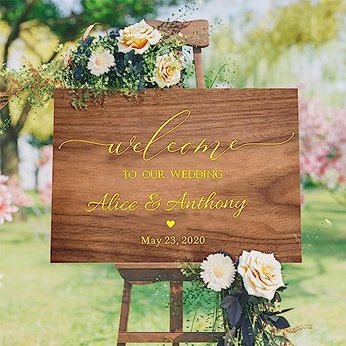 Willkommensschild Personalisiert, Willkommen Schriftzug, Aufkleber Hochzeit, Hochzeitsaufkleber, Willkommensschild Hochzeit, Welcome Willkommen Schild For Hochzeit, Geburtstag Und Alle Anderen Feste von FIONEL