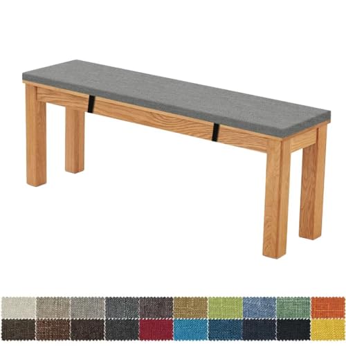 FIOVIP Bankauflage Bankkissen Sitzbankkissen 100X30X3CM Abnehmbar Waschbar Doppelt rutschfest Hochelastischer Geeignet für Gartenbänke, Schaukeln, Terrassen, Innenbänke(Dunkelgrau) von FIOVIP