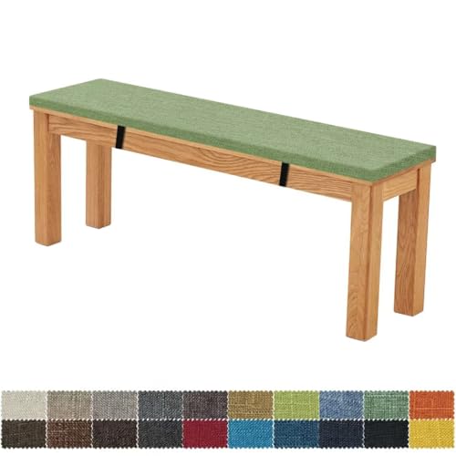 FIOVIP Bankauflage Bankkissen Sitzbankkissen 150X35X5CM Abnehmbar Waschbar Doppelt rutschfest Hochelastischer Geeignet für Gartenbänke, Schaukeln, Terrassen, Innenbänke(Achat grün) von FIOVIP
