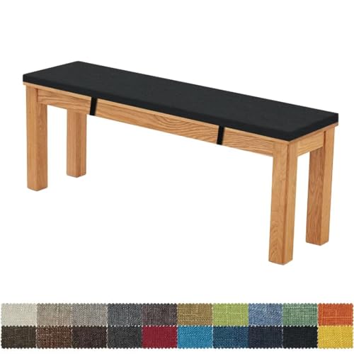 FIOVIP Bankauflage Bankkissen Sitzbankkissen 70X30X3CM Abnehmbar Waschbar Doppelt rutschfest Hochelastischer Geeignet für Gartenbänke, Schaukeln, Terrassen, Innenbänke(Schwarz) von FIOVIP
