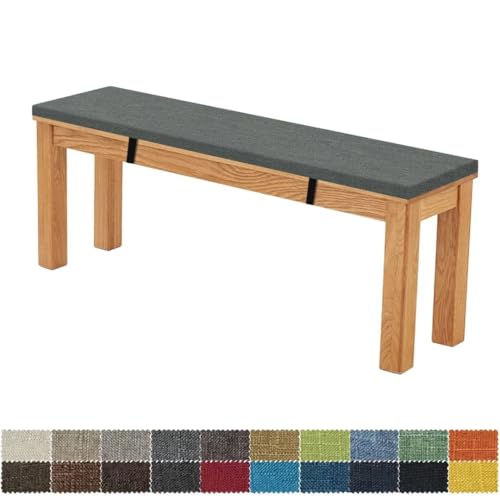 FIOVIP Bankauflage Bankkissen Sitzbankkissen 80X30X3CM Abnehmbar Waschbar Doppelt rutschfest Hochelastischer Geeignet für Gartenbänke, Schaukeln, Terrassen, Innenbänke(Tiefes Warmes Grau) von FIOVIP