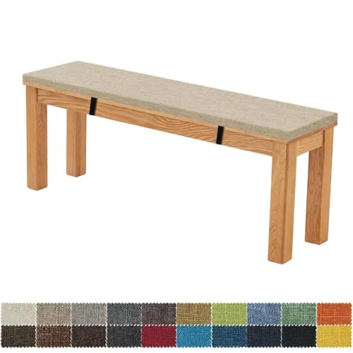 FIOVIP Bankauflage Bankkissen Sitzbankkissen 80X35X5CM Abnehmbar Waschbar Doppelt rutschfest Hochelastischer Geeignet für Gartenbänke, Schaukeln, Terrassen, Innenbänke(Reis Kaffee) von FIOVIP