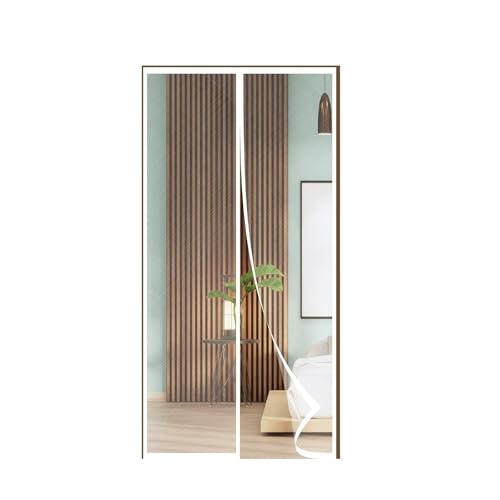 FIOVIP Fliegengitter Magnet Tür, 80x150CM Vorhang, schließt automatisch, einfache Installation ohne Bohren(Polyester,Weiß) von FIOVIP