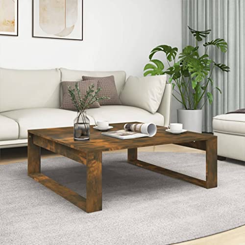FIRBNUS 100x100x35 cm Tisch Wohnzimmer für Couch Wohnzimmertisch Kleiner Tisch Telefontisch Coffee Table Retro Deko Coutischtisch Sofatisch Teetisch Räuchereiche Holzwerkstoff von FIRBNUS