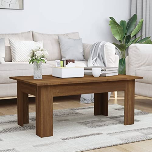 FIRBNUS 100x60x42 cm Couchtisch Side Table Beistelltisch Wohnzimmertisch Kleiner Tisch Holztisch Wohnzimmer Coffee Table Coutischtisch Sofatisch Retro Deko Teetisch Braun Eiche Holzwerkstoff von FIRBNUS