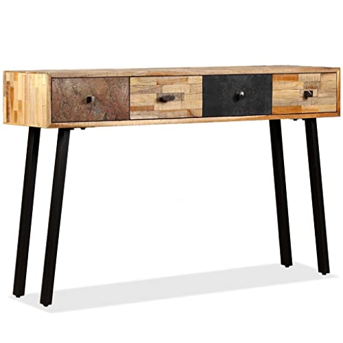 FIRBNUS 120 x 30 x 76 cm Konsolentisch aus regeneriertem Teakholz, Konsole aus Holz, Konsolentisch für Schlafzimmer, Tisch, Holz von FIRBNUS