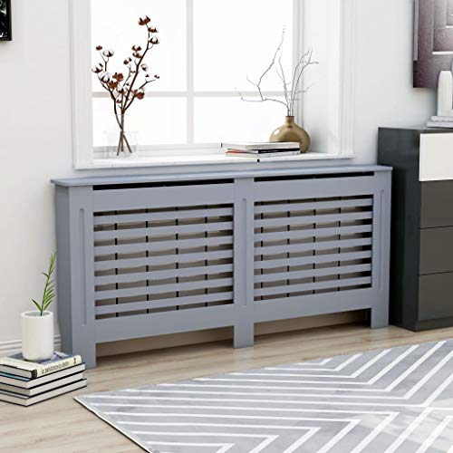 FIRBNUS 172x19x81.5 cm HeizköRperverkleidung HeizköRper Heizungsverkleidung HeizköRperabdeckung LamellentüR Heizungsrohr Verkleidung Anthrazit von FIRBNUS