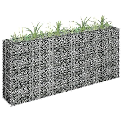 FIRBNUS 180 x 30 x 90 cm Hochbeet Gabionen Blumenständer Garten Zaun Garten Metall Rostbeständig Hohe Tragfähigkeit Blumenkübel Gabione aus verzinktem Stahl FIRBNUS 180 x 30 x 90 cm Hochbeet Gabionen Blumenständer Garten Zaun Garten Metall Rostbeständig Hohe Tragfähigkeit Blumenkübel Gabione aus verzinktem Stahl von FIRBNUS