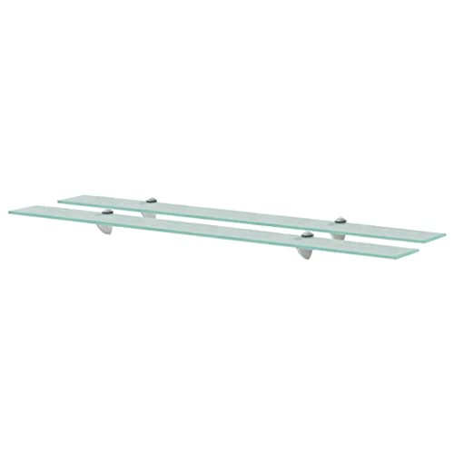FIRBNUS 2 Stück Regalbrett 100x20x0,8 cm Wandregal Küche Bad Regal Schwebend Regal Glas Schwebend für Wohnzimmer Badezimmer Ablagen Transparent Gehärtetes Sicherheitsglas Glasplatte Tisch von FIRBNUS