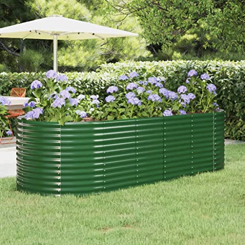 FIRBNUS 249 x 100 x 68 cm Gartentopf Übertopf für den Außenbereich große Töpfe für den Außenbereich für Gärten Anzuchtbett Pflanzgefäß in ovaler Form Pflanzgefäß für Balkon Grün Stahl FIRBNUS 249 x 100 x 68 cm Gartentopf Übertopf für den Außenbereich große Töpfe für den Außenbereich für Gärten Anzuchtbett Pflanzgefäß in ovaler Form Pflanzgefäß für Balkon Grün Stahl von FIRBNUS