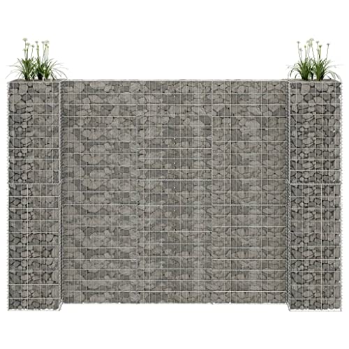 FIRBNUS 260 x 40 x 180 cm Gabione Blumenkasten "H" Blumenständer Garten Gabione Hochbett Metall Käfig Hochbeet Gabionen Metall Gabionen Hohe Tragfähigkeit aus Stahldraht FIRBNUS 260 x 40 x 180 cm Gabione Blumenkasten "H" Blumenständer Garten Gabione Hochbett Metall Käfig Hochbeet Gabionen Metall Gabionen Hohe Tragfähigkeit aus Stahldraht von FIRBNUS