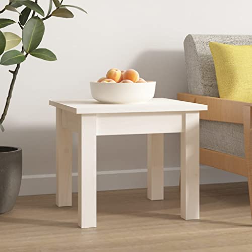 FIRBNUS 35x35x30 cm Couch Tisch Wohnzimmertisch Holz Beistelltisch Stilvollen Kleiner Tisch Wohnzimmer Coffee Table Coutischtisch Sofa Tisch Quadratischer Weiß Massives Kiefernholz von FIRBNUS