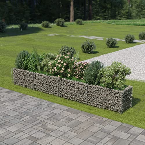 FIRBNUS 360 x 50 x 50 cm Hochbeet Gabionen Gabionen Blumenkasten Rostbeständig Hohe Tragfähigkeit 1400 kg/m³ Gartenzaun Metall aus verzinktem Stahl von FIRBNUS