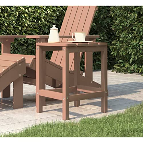 FIRBNUS 38x38x46 cm Adirondack Terrassentisch Sofatisch Beistelltisch UV Beständigem Couchtisch Garten Teetisch Kaffeetisch Esstisch Braun Outdoor Tisch HDPE und Stahl Lange Lebensdauer von FIRBNUS