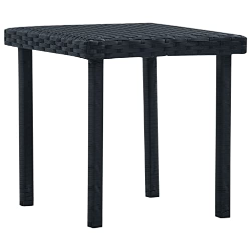 FIRBNUS 40x40x40 cm Terrassen Teetisch Couchtisch Balkontisch Garten Teetisch Terrassentisch Gartentisch Kaffeetisch Esstisch Schwarz Beistelltisch Wasserbeständiges Poly Rattan von FIRBNUS