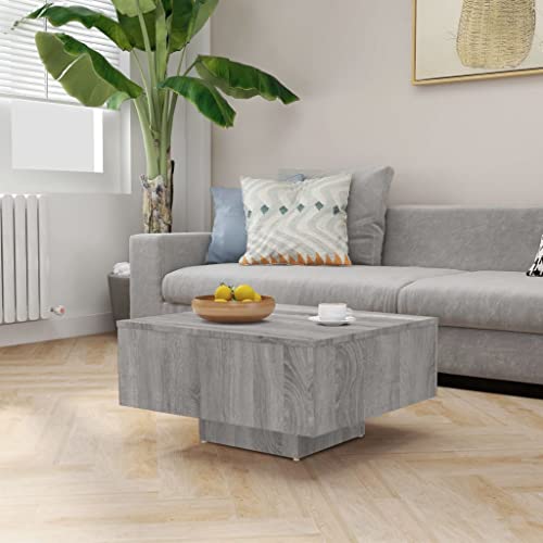 FIRBNUS 60x60x31,5 cm Quadratischer Tisch Wohnzimmertisch Kaffeetisch Couchtisch Modern Stilvollen Wohnzimmer Coffee Table Coutischtisch Sofatisch Holzwerkstoff Grau von FIRBNUS