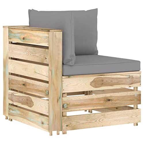 FIRBNUS 69 x 70 x 66 cm, modulares Ecksofa mit grauen Kissen, Design auf Paletten, Gartensofas, Gartenstuhl, Lounge, Set Stühle für den Außenbereich, aus imprägniertem Holz FIRBNUS 69 x 70 x 66 cm, modulares Ecksofa mit grauen Kissen, Design auf Paletten, Gartensofas, Gartenstuhl, Lounge, Set Stühle für den Außenbereich, aus imprägniertem Holz von FIRBNUS