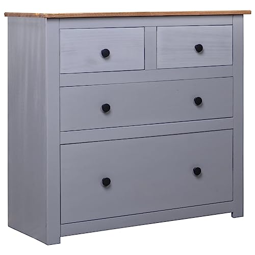 FIRBNUS 80x40x83 cm Beistelltisch mit 4 Schubladen Sideboard Aufbewahrungsschrank für Wohnzimmer Schrank Anrichte Kommode Schubladenschrank Kiefernholz Panama von FIRBNUS