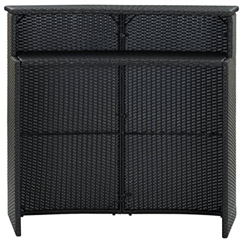 FIRBNUS Bartisch für den Außenbereich, schwarz, 120 x 55 x 110 cm, aus Polyrattan, Gartentisch, Terrassentisch, Gartentisch, robust und sicher von FIRBNUS