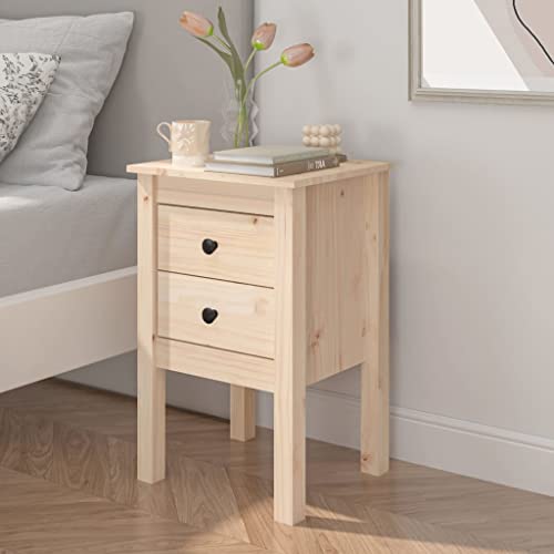 FIRBNUS Bedside Table Nachtkonsole Beistelltisch mit Stauraum Night Stand Nachttisch 40x35x61,5 cm Massivholz Kiefer Bett Kommode Telefontischchen Nachtschränke Allzweckschrank Moderner Aussehen von FIRBNUS