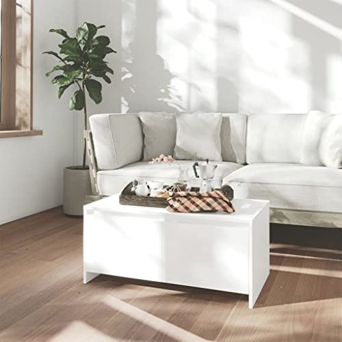 FIRBNUS Beistelltisch Couch 90x50x41,5 cm Wohnzimmertisch Holz Sofa Tisch Modern Stilvollen Design Kleiner Tisch Wohnzimmer Coffee Table Bürotisch Robust Weiß Holzwerkstoff mit 2 Schubladen von FIRBNUS