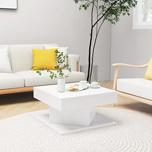FIRBNUS Beistelltisch mit Stauraum Tisch Wohnzimmer für Couch Side Table Wohnzimmertisch Modern Design Coffee Table Quadratisch Robust Haltbarkeit Weiß Holzwerkstoff Metall von FIRBNUS