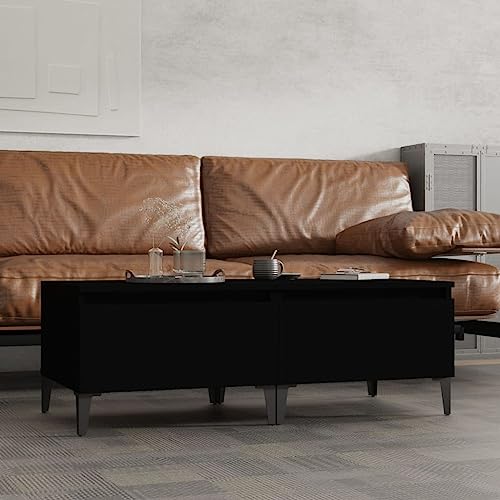 FIRBNUS Beistelltische 2 Stück Schwarz 50 x 46 x 35 cm aus mehrschichtigem Holz Couchtisch Wohnzimmer Couchtisch 2 Stück Moderne Wohnzimmermöbel Couchtisch Holz Möbel Kommode Holztruhen von FIRBNUS