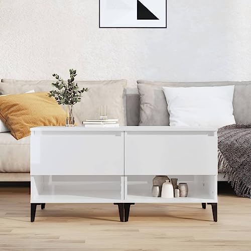 FIRBNUS Beistelltische 2 Stück Weiß glänzend 50 x 46 x 50 cm aus mehrschichtigem Holz Holzkiste Couchtische Wohnzimmertische 2 Stück Couchtisch Wohnzimmer Moderne Möbel Wohnzimmer Holz Schrank Kommode FIRBNUS Beistelltische 2 Stück Weiß glänzend 50 x 46 x 50 cm aus mehrschichtigem Holz Holzkiste Couchtische Wohnzimmertische 2 Stück Couchtisch Wohnzimmer Moderne Möbel Wohnzimmer Holz Schrank Kommode von FIRBNUS