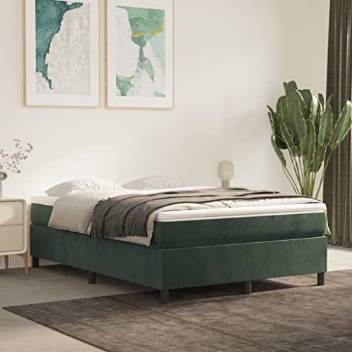 FIRBNUS Bettrahmen Boxspringbett Samt Tagesbett Klassische Möbel für Schlafzimmer Heimdekoration Multifunktionales Design Dunkelgrün 203x140x35 cm von FIRBNUS