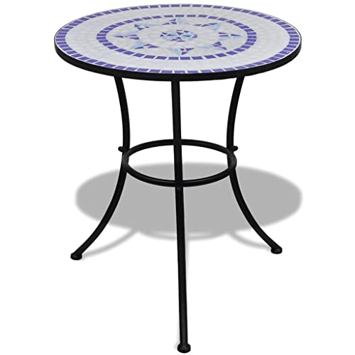 FIRBNUS Blau und Weiß Bistrotisch 60cm Mosaik Runder Beistelltisch Bar Couchtisch Cafe Tisch Mosaik Garten Tisch Eisen Runder Tisch FIRBNUS Blau und Weiß Bistrotisch 60cm Mosaik Runder Beistelltisch Bar Couchtisch Cafe Tisch Mosaik Garten Tisch Eisen Runder Tisch von FIRBNUS