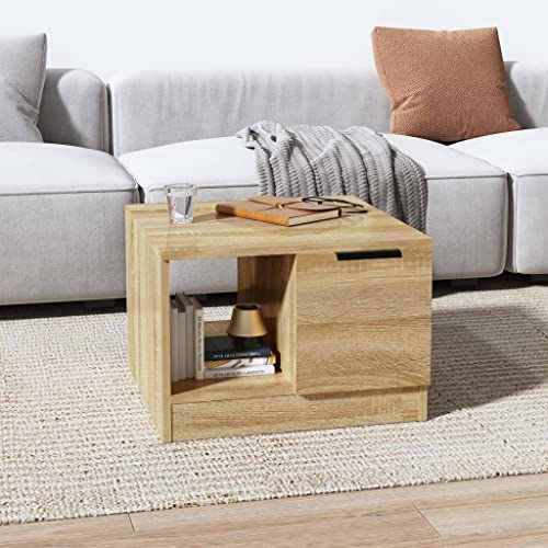 FIRBNUS Blumentisch Braun 50x50x36 cm Bürotisch Beistelltisch Holz Wohnzimmertisch Modern Stabilität Kleiner Tisch Wohnzimmer Coffee Table Coutischtisch Teetisch Holzwerkstoff mit Tür von FIRBNUS